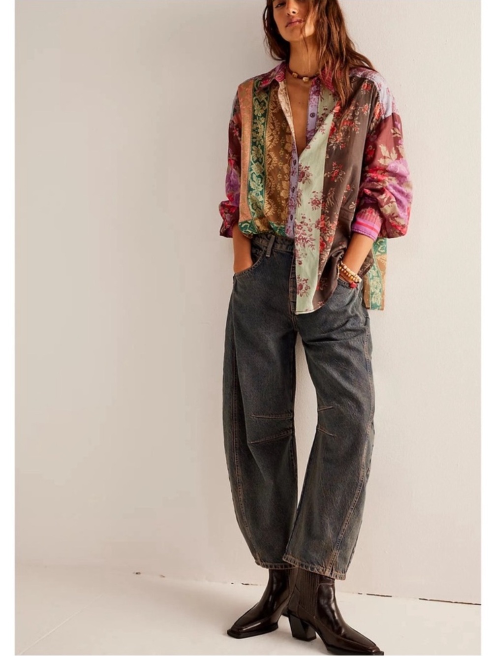 NEW Free People Flower Patch Shirt Size Small